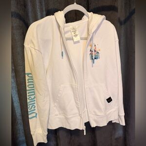 Disney White Hoodie with Blue Accents